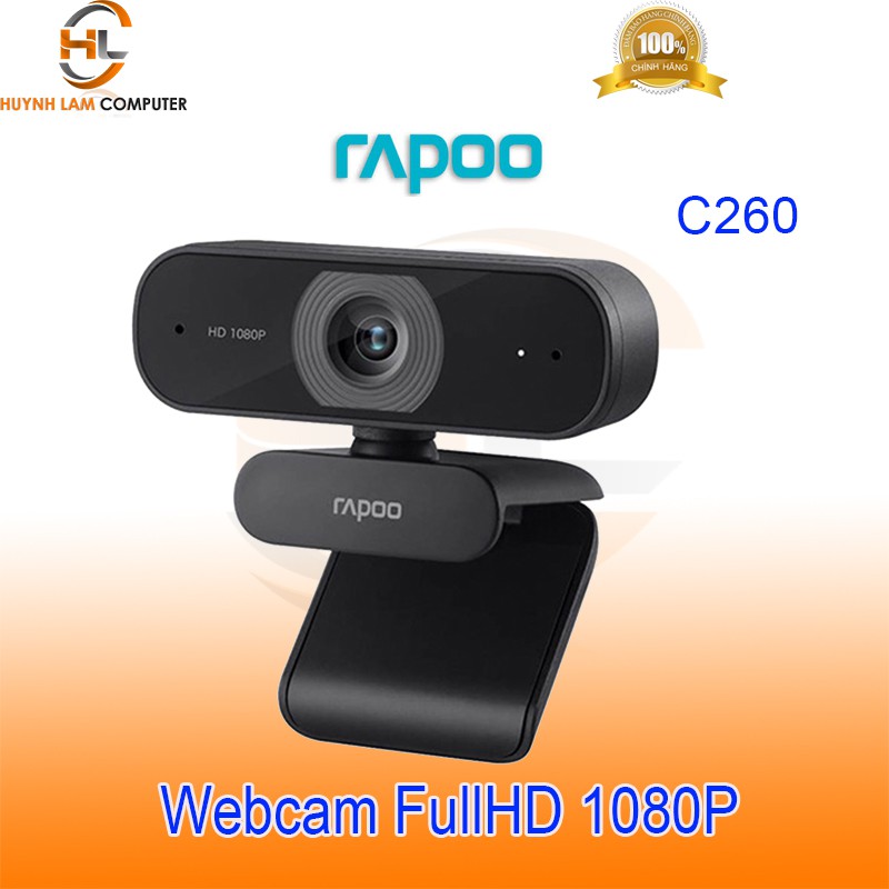 Webcam Rapoo C260 FullHd 1080p góc quan sát 80 độ - Hãng phân phối