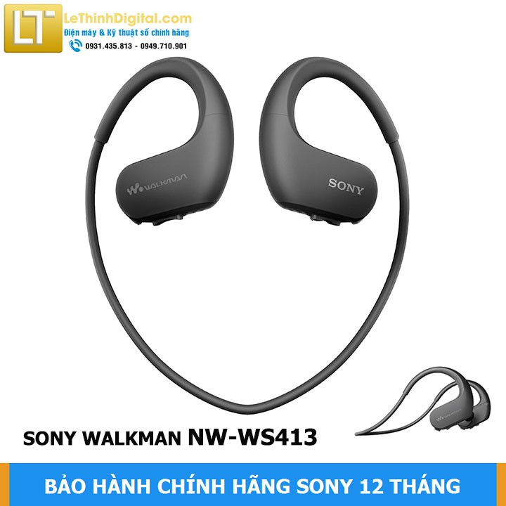 Máy nghe nhạc Sony Walkman NW-WS413 [4GB] (Đen) | Hãng phân phối | Bảo hành chính hãng 12 tháng toàn quốc