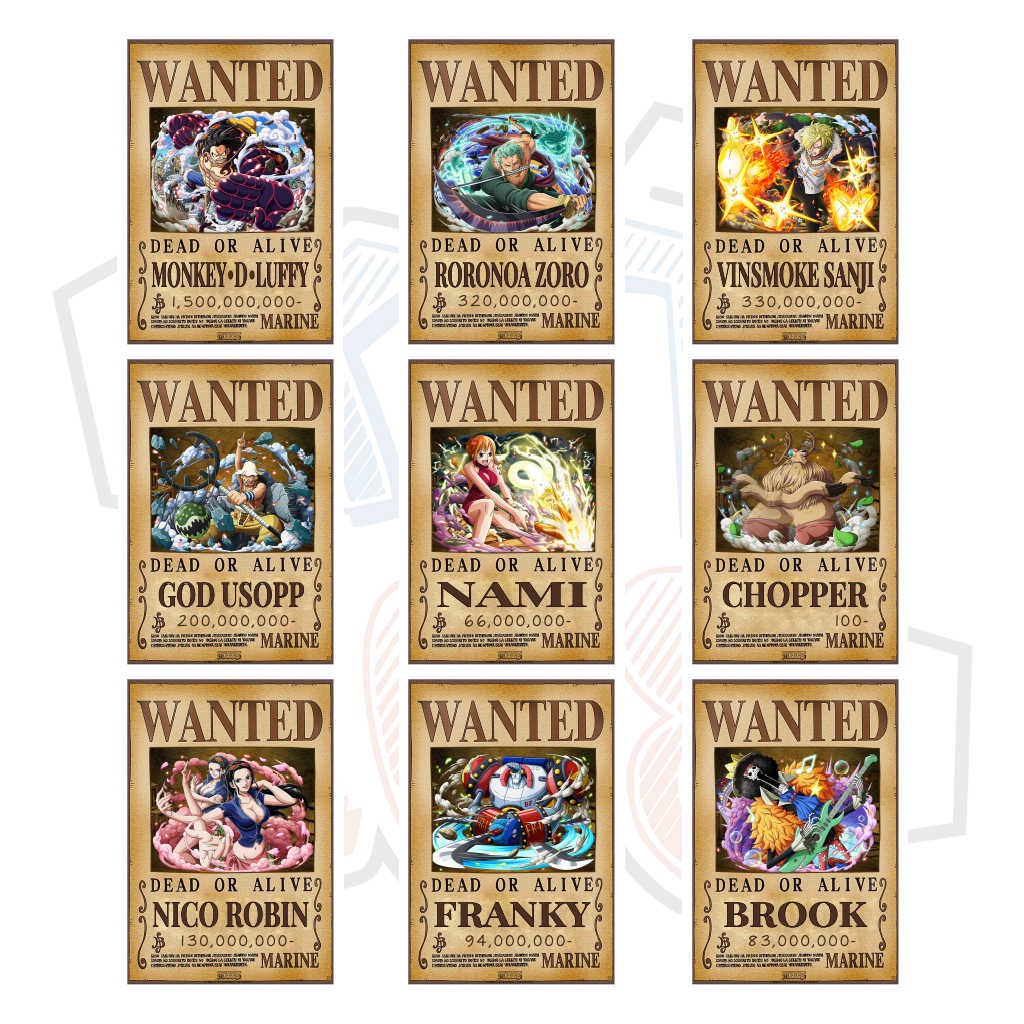 Poster truy nã Băng Hải Tặc Mũ Rơm ver 2 (Timeskip) - One Piece