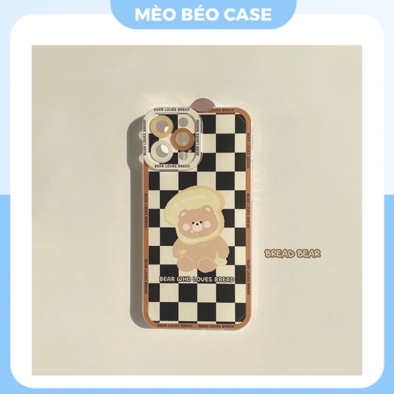 (SIÊU RẺ) Ốp iphone caro gấu bread 6/6plus/6s/6splus/7/7plus/8/8plus/x/xr/xs/11/12/13/pro/max/plus/promax