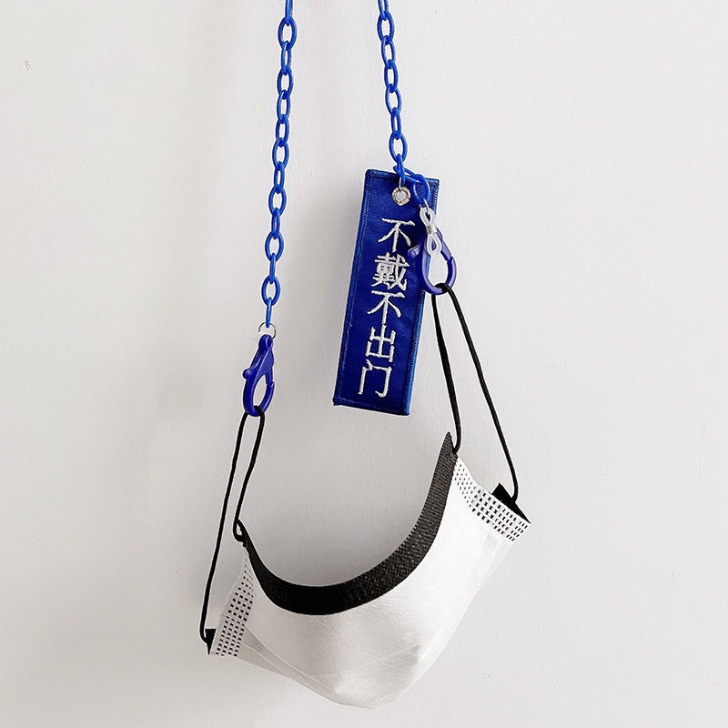 Dây Đeo Khẩu Trang Hàn Quốc Chống Thất Lạc Chất Liệu Acrylic Mỏng Màu Xanh Dương Có Dây Đeo