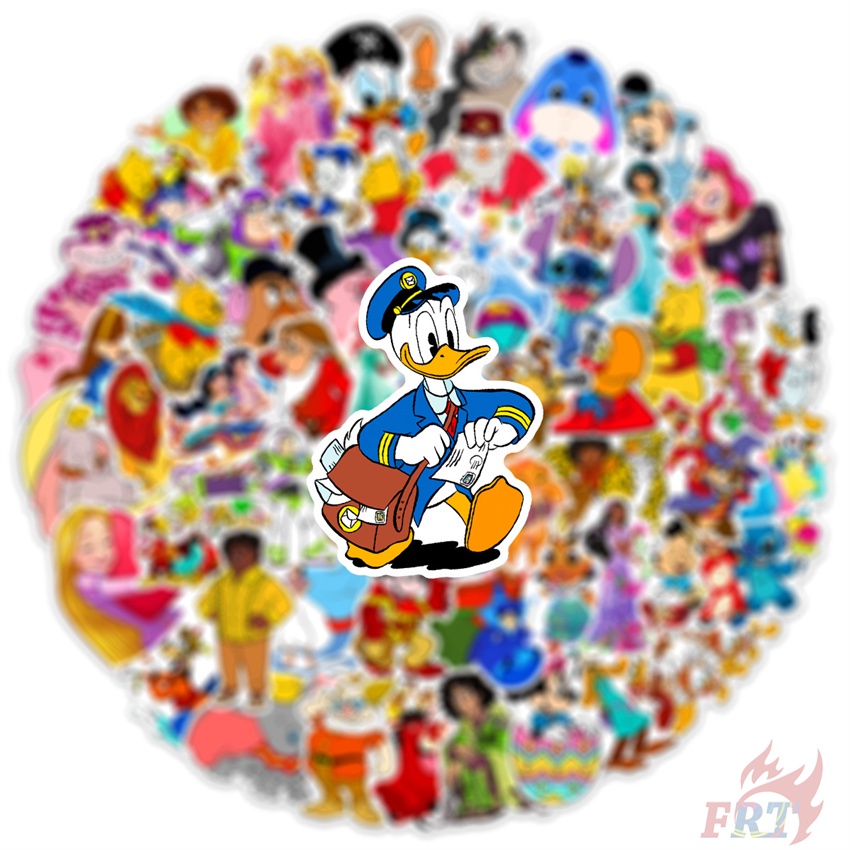 Bộ 100 Cái ❉ Miếng Dán Hình Nhân Vật Hoạt Hình Disney Xinh Xắn ❉ Sticker Dán Tường Chống Thấm Nước Họa Tiết Doodle Hợp Thời Trang