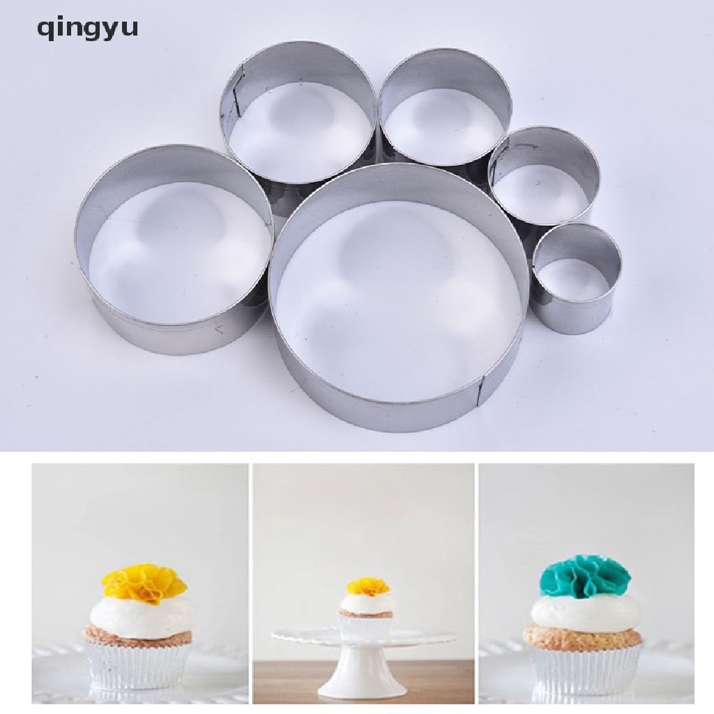 6 Khuôn Cắt Bánh Hình Tròn Bằng Thép Không Gỉ