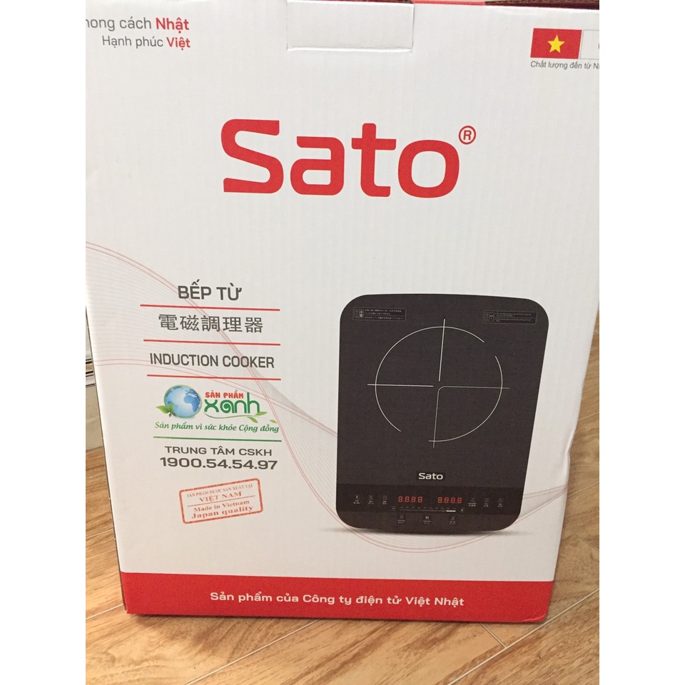 Bếp từ đơn Sato BT044, Siêu cao cấp nhất thị trường Việt Nam, Bảo hành chính hãng 03 năm, Tặng kèm nồi lẩu D30 Siêu đẹp