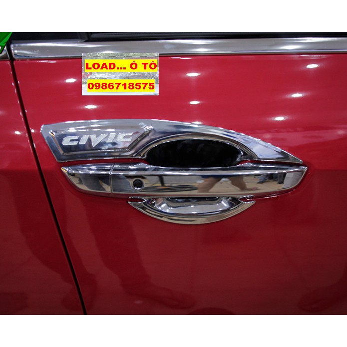 Bộ ốp tay nắm và hõm cửa Honda Civic 2022-2018 Nhựa ABS Mạ Crom