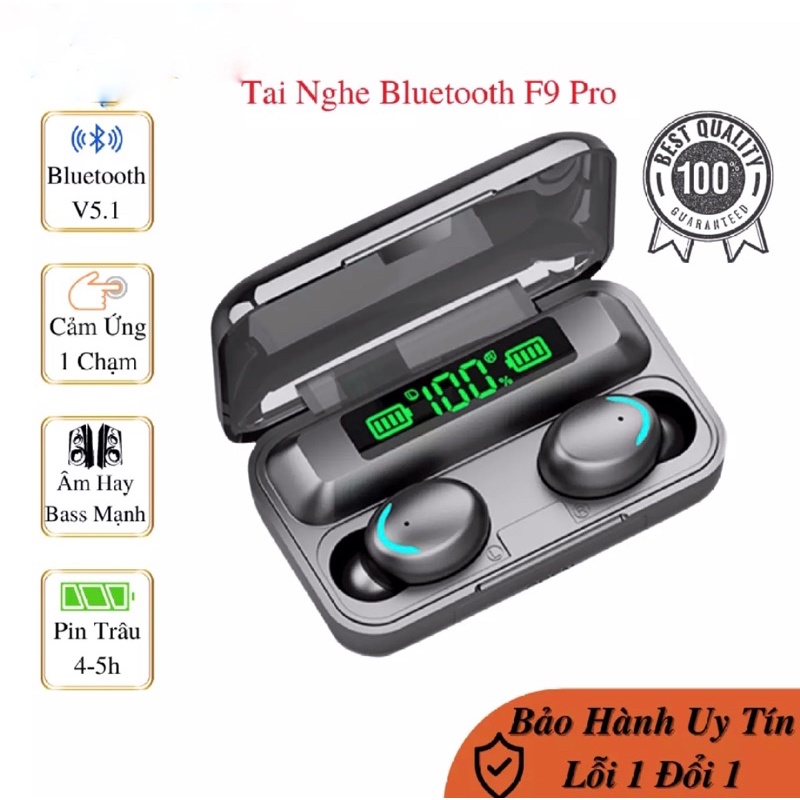 Tai Nghe Bluetooth Amoi F9 Pro 5.0 Cao Cấp Kết Nối Không Dây | Nhét Tai Amoi F9 Pro - Phiên Bản Quốc Tế