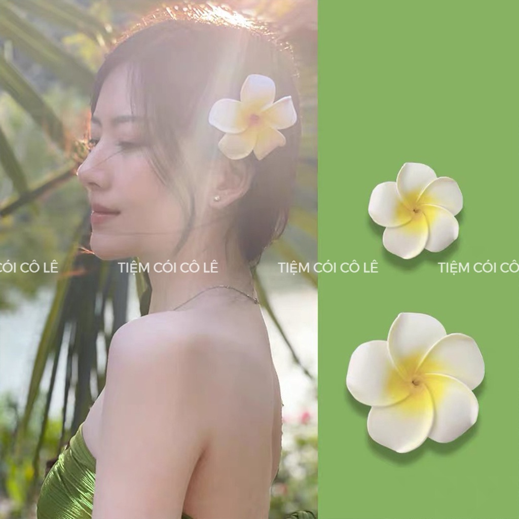 Hoa đại cài tóc, phụ kiện cài tóc đi biển siêu xinh cho bạn gái - Tiệm Cói Cô Lê
