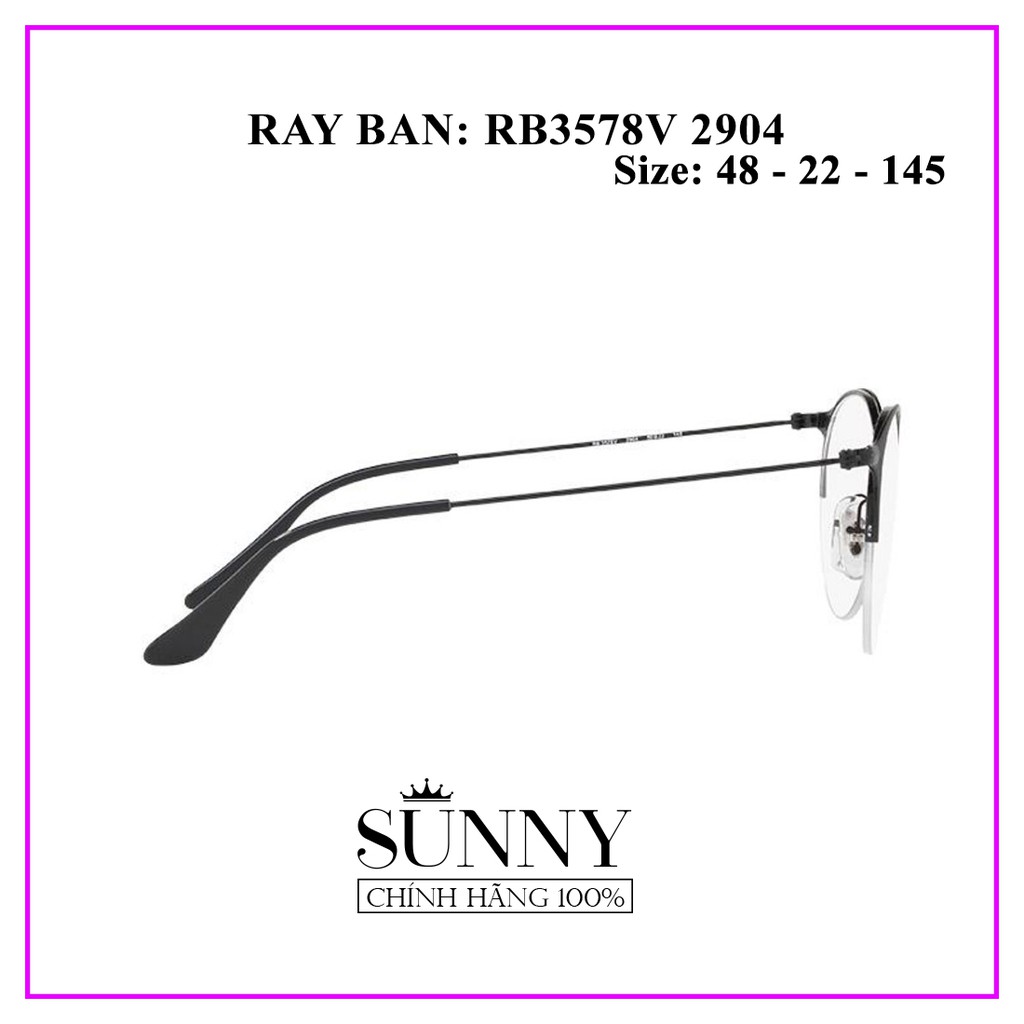 Gọng kính Rayban RB3578V 2904 - sp chính hãng kèm tem chống hàng giả của bộ công an, thiết kế dễ đeo bảo vệ mắt