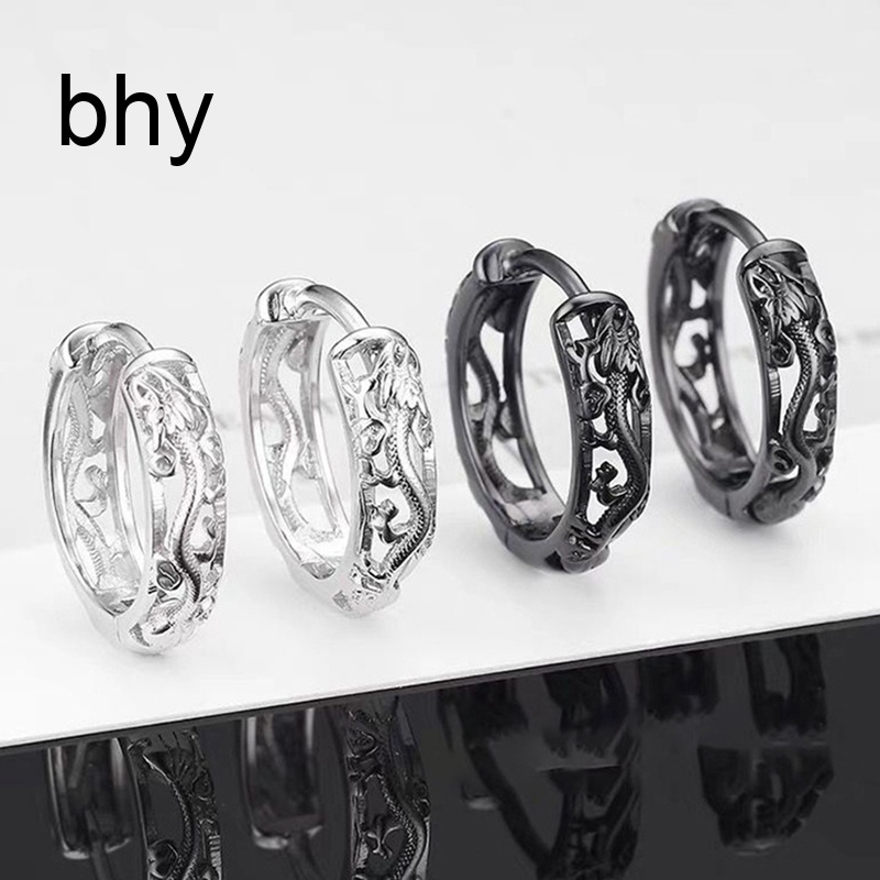 Bông Tai Mạ Bạc 925 Hình Rồng Phong Cách Retro Cho Nam Và Nữ