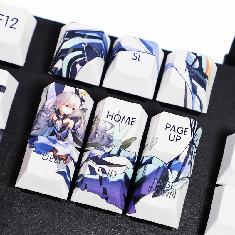 Honkai Impact 3 keycap Bronya Zaych Anime Trò chơi di động PBT Dye bàn phím cơ thăng hoa keycap 108 phím