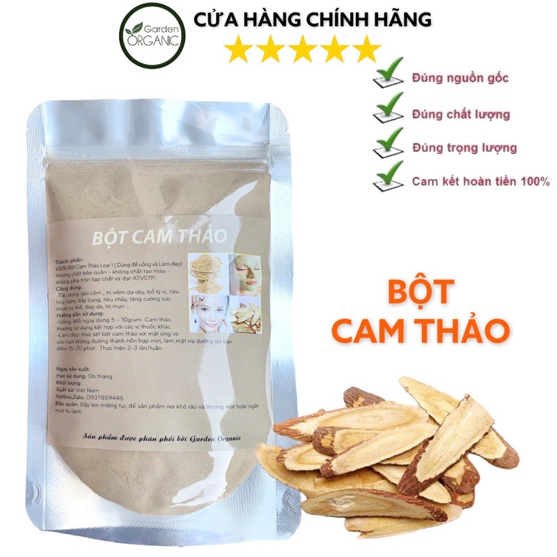 Bột rễ cam thảo nguyên chất 100% 200Gr - trắng da, ngừa mụn, mờ thâm nám | Bộ Natural