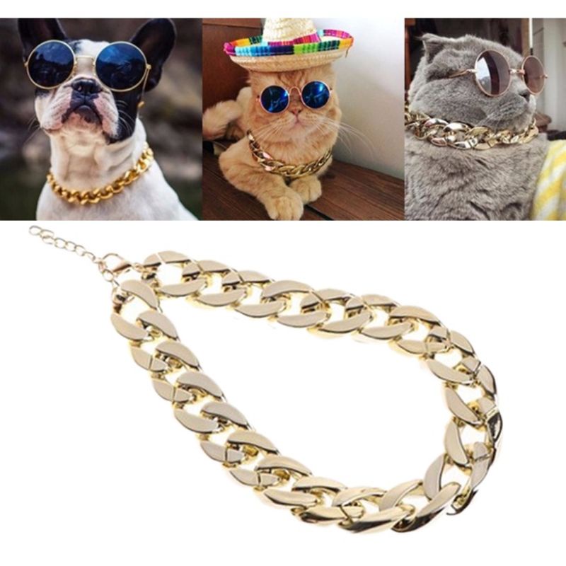 Vòng cổ dây xích cao cấp cho chó mèo có nhiều size