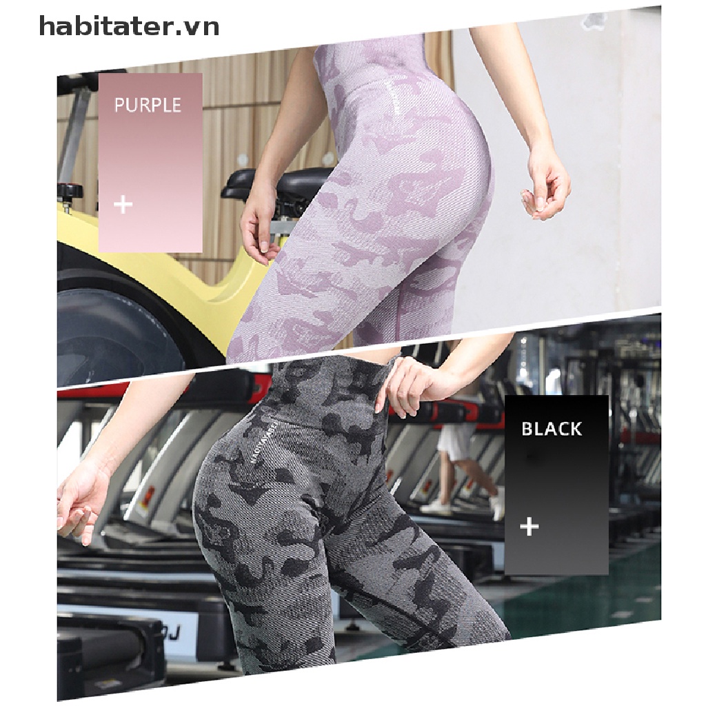 Quần Legging Thể Thao Nâng Mông Lưng Cao Không Đường May Họa Tiết Rằn Ri Thời Trang Tập Yoga Cho Nữ
