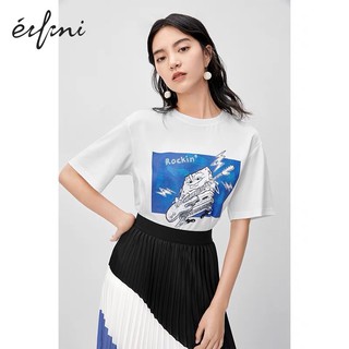 Áo thun trắng hoạ tiết Eifini