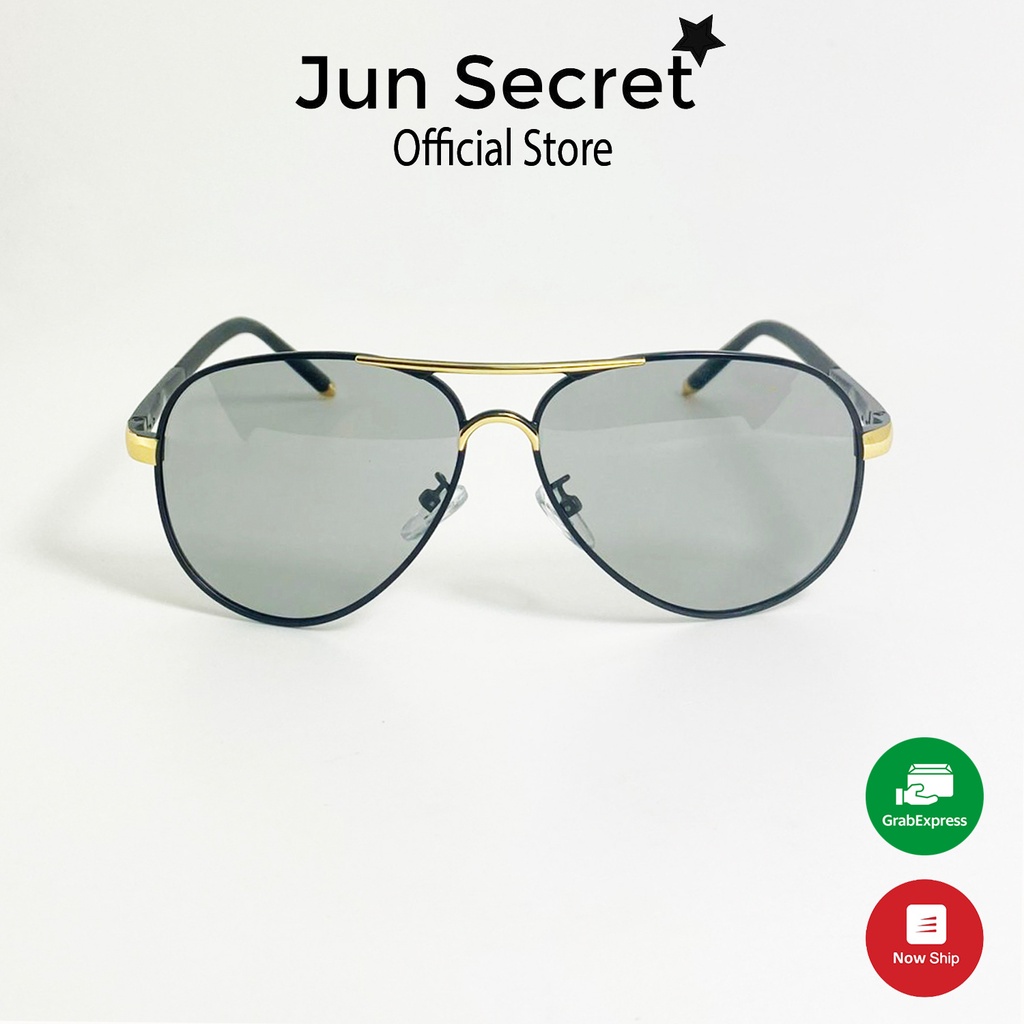 Kính mát nam Jun Secret form ôm mặt, tròng kính đổi màu nhẹ khi ra nắng dùng cho ngày và đêm JS85A03