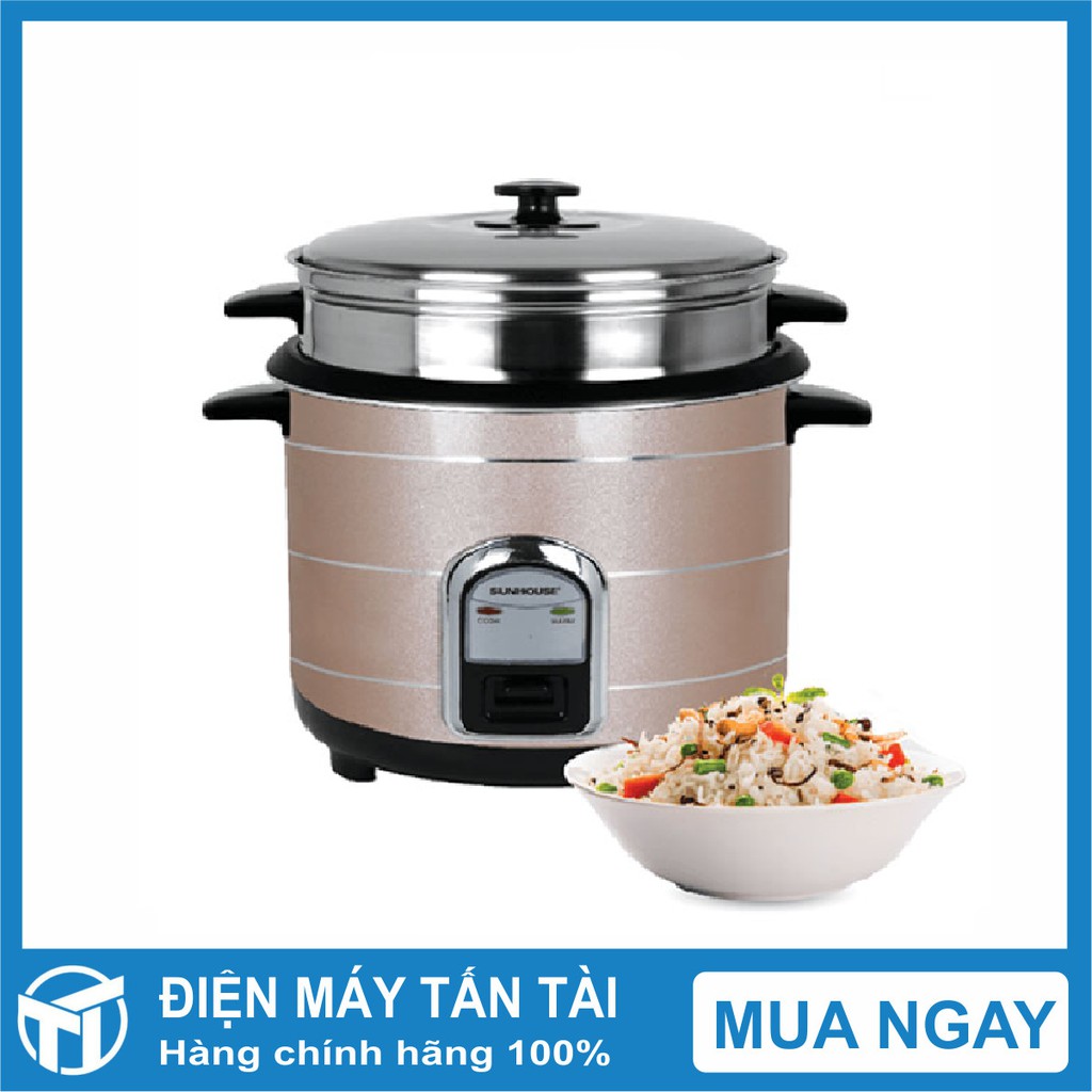 NỒI CƠM ĐIỆN NẮP RỜI SUNHOUSE SHD8135 ,900 W,  2.2 Lít , hàng chính hàng , Bảo hành 12 tháng