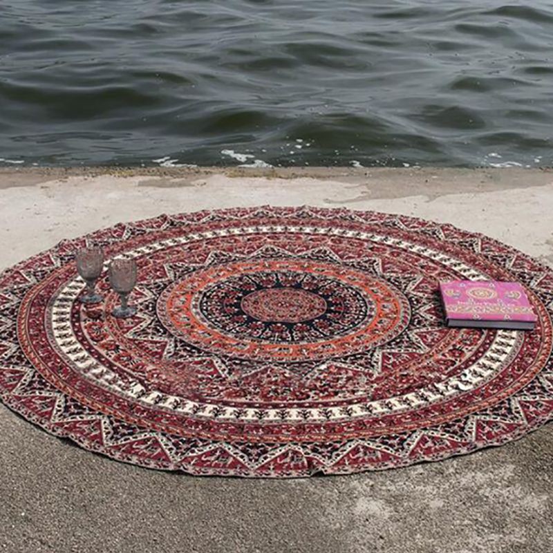 Round Totem Pattern Beach Towel Yoga Mat Chiffon Tablecloth