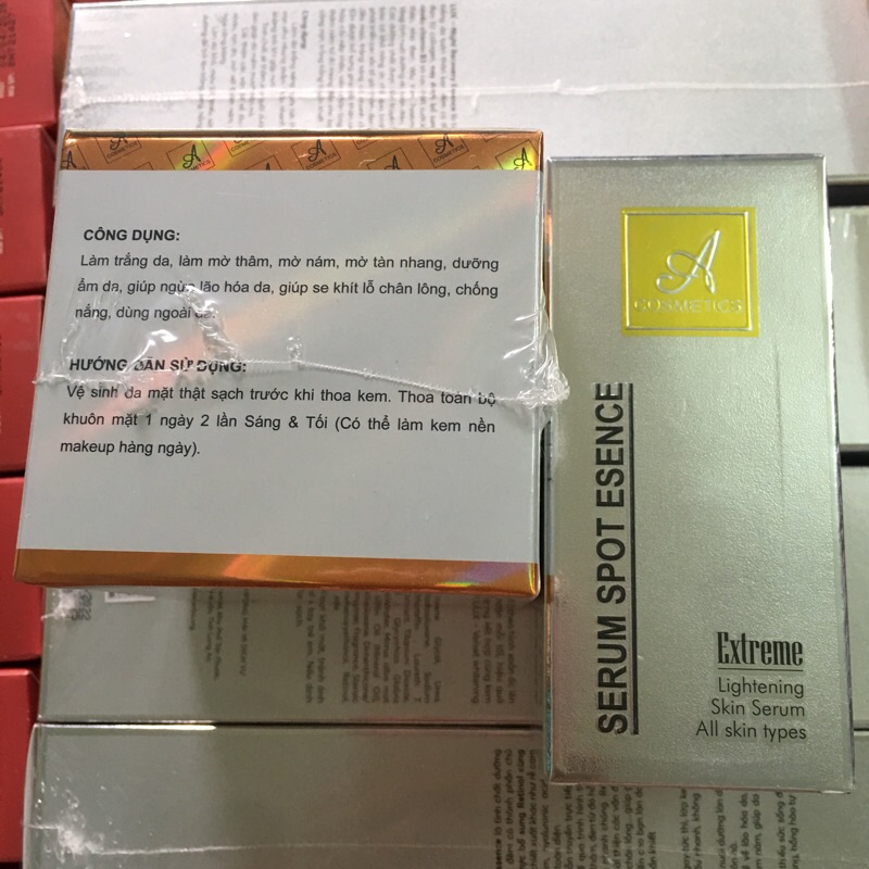 Combo Kem Face Pháp 50g và Serum Spot Esence 50ml Acosmetics mẫu mới 2021 Dưỡng Da Trắng Mịn Căng Bóng[ Chính hãng]