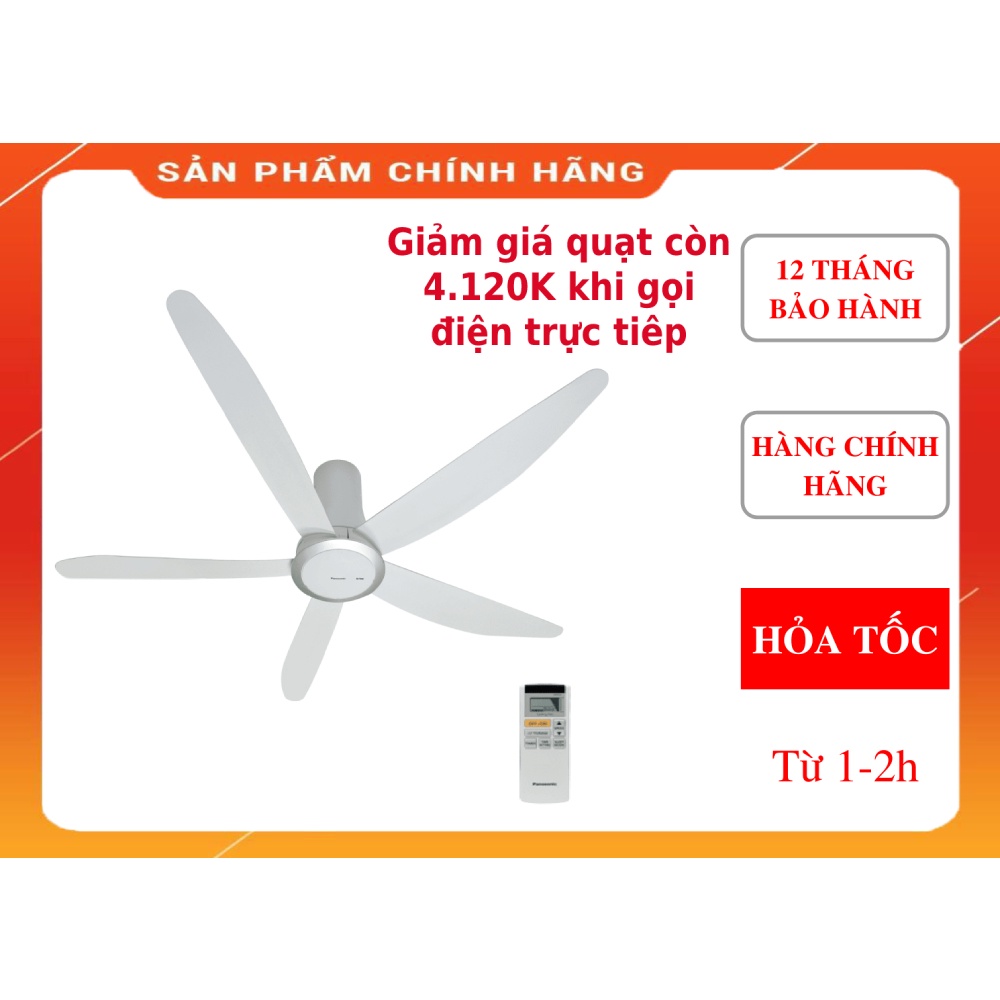 Quạt trần 5 cánh có điều khiển Panasonic F-60TDN chính hãng
