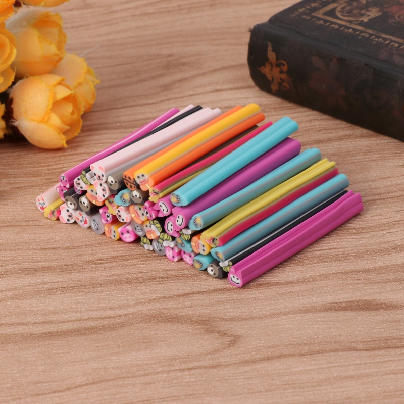 [Hàng mới về] Set 50 Que Trang Trí Móng Tay Hình Động Vật 3D Nhiều Màu Sắc Dễ Thương