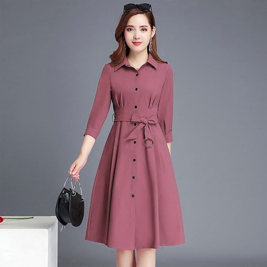 Đầm trung niên sơ mi cổ đức VH03