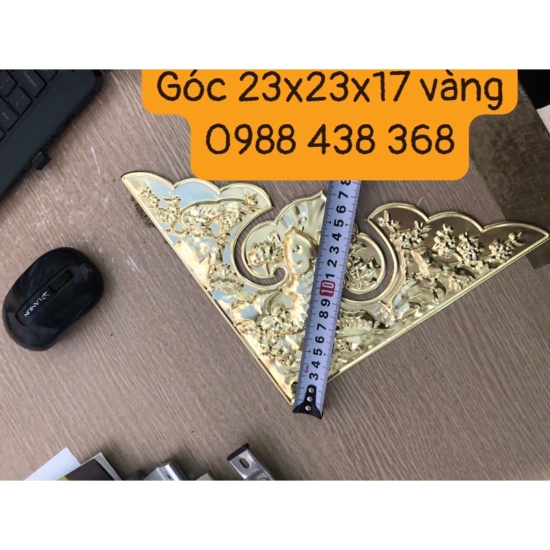Góc đồng cá chép vàng bản 23x23x17 dùng cho nhôm hệ Thuỷ Lực Xingfa, PMA, Yangly…