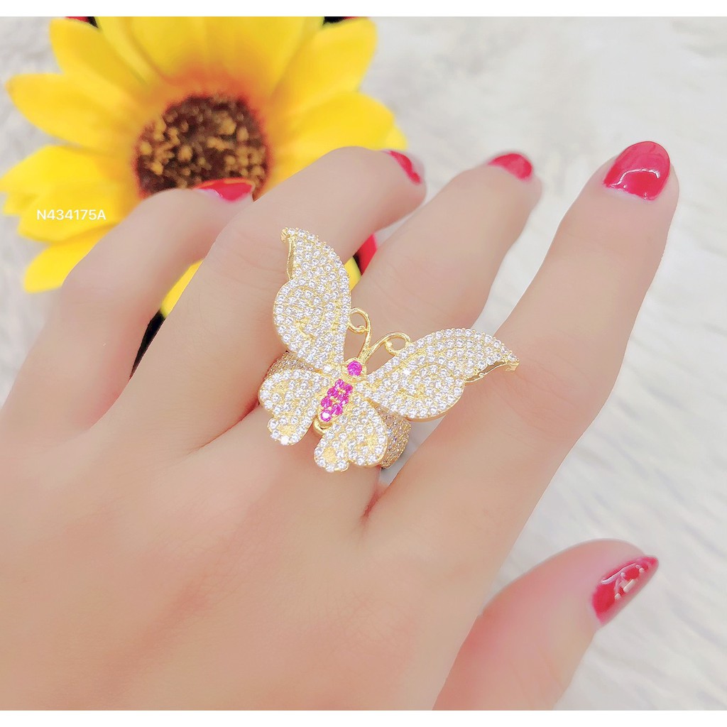 Nhẫn Nữ Mạ Vàng 18K Con Bướm Cực Xinh Mẫu 075.0605 - Mang đi chơi, đi tiệc rất đẹp
