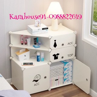 [TĂNG 1 MÓC CÀI 20k] TỦ NHỰA LẮP GHÉP MINI ĐẦU GIƯỜNG 2 Ô TO 2 Ô NHỎ VÀ 2 KỆ GÓC ĐỂ QUẦN ÁO, ĐỒ DÙNG ĐA NĂNG