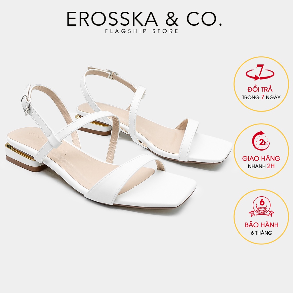 Erosska - Giày sandal cao gót quai mảnh cao 2,5cm màu trắng - EB039