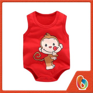 Body chíp sát nách cho bé trai, bé gái và bé sơ sinh dạng sát nách in hình khỉ đỏ [BDCHIP1-ĐỎ]