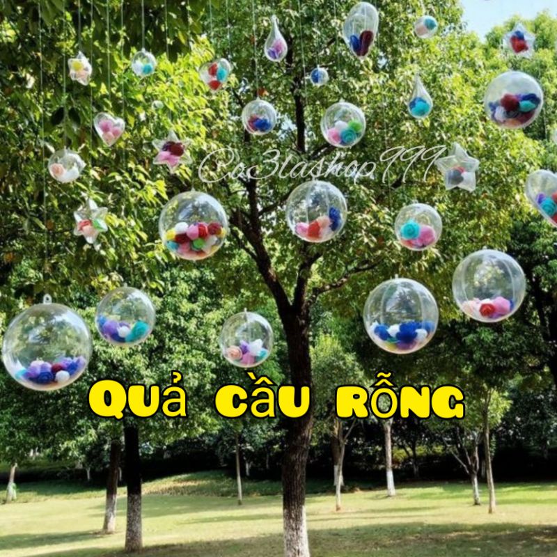 1 Quả cầu, trái tim RỖNG, trong suốt KHÔNG kèm phụ kiện bên trong