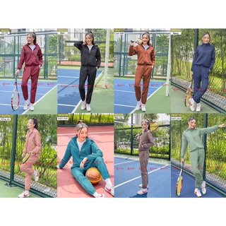 Bộ gió nữ CARDINA chất gió trơn 2 lớp lót lưới cao cấp dáng thể thao năng động