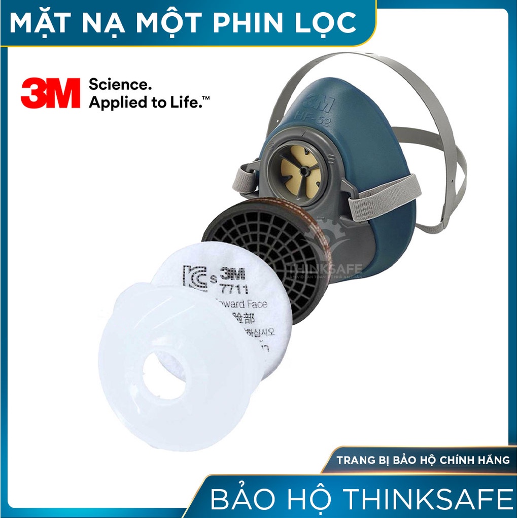 Mặt nạ phòng độc 3M Thinksafe, trang bị phòng độc, chống bụi, phun sơn, xịt thuốc sâu, bụi mịn, giọt bắn - HF52/3301k