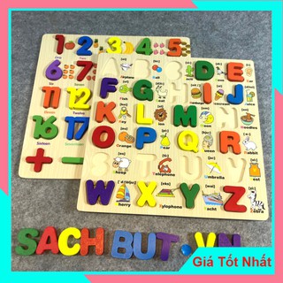 Bộ Đồ Chơi Lắp Ghép Bằng Gỗ Chữ Và Số 5015 - 30x30cm - Đồ Chơi Xếp Hình An Toàn Cho Bé