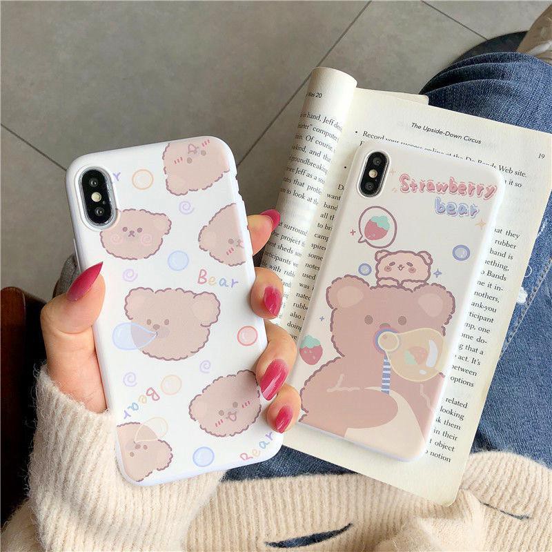 Cartoon bear Samsung s8s9+Plus frosted note8 mobile phone shell C9Pro soft cover s7edge anti-fall S