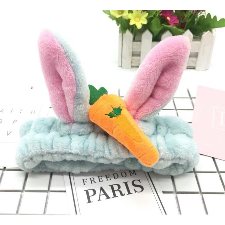 Băng Đô Cà Rốt Tai Thỏ 3D Vải Nhung Xinh Xắn P0098