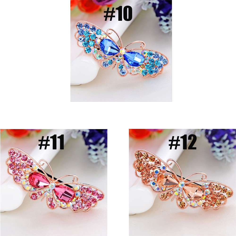 Kẹp Tóc Hoa Đính Đá Pha Lê Màu Sắc Lấp Lánh