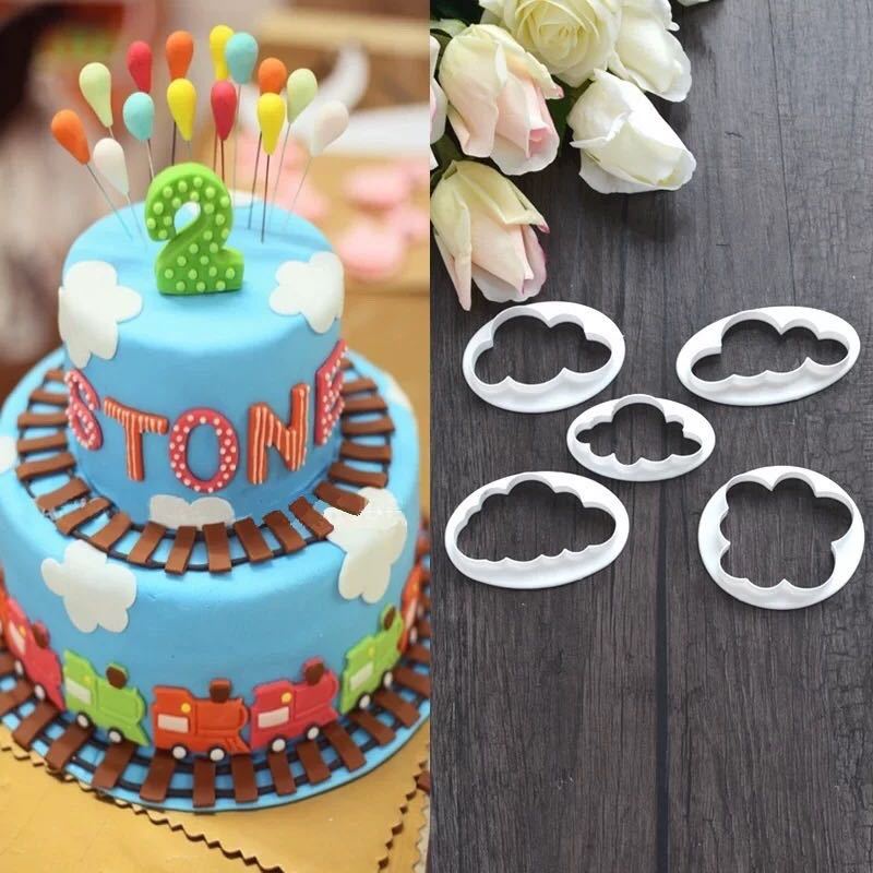 1/2/4/5 khuôn cắt tạo hình đám mây trang trí bánh