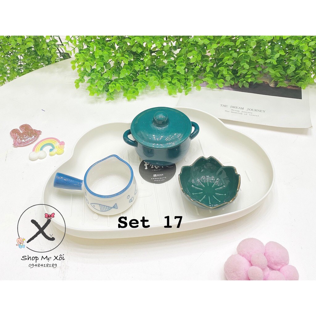 [ Hàng có sẵn ] Set bát sứ cho bé ăn dặm set theo ảnh