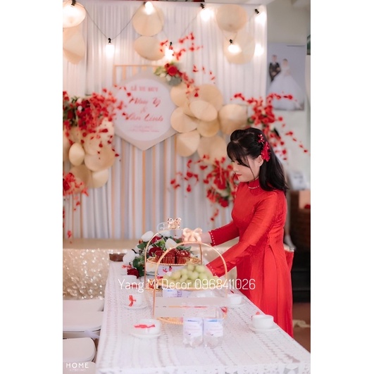 Khay bánh nơ vàng 2 tầng