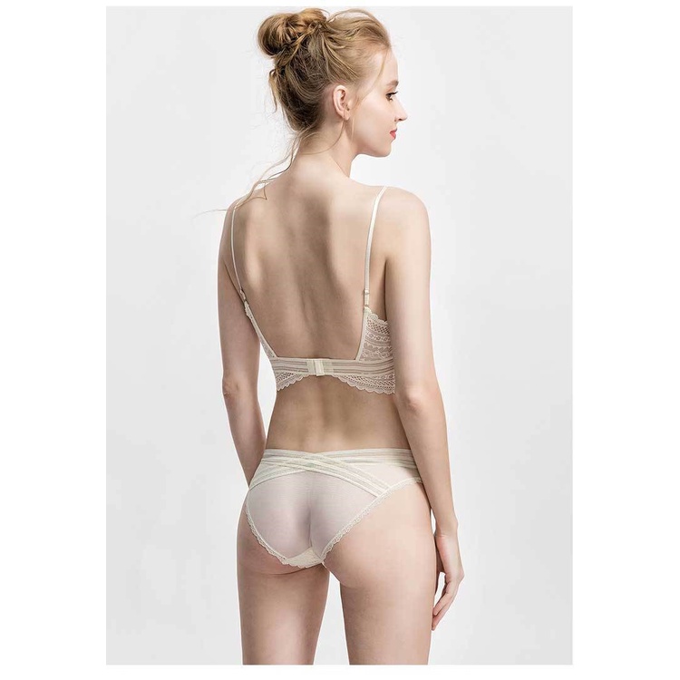 Bộ Đồ Lót Bralette Ren Không Gọng Mút Mỏng Liền S219