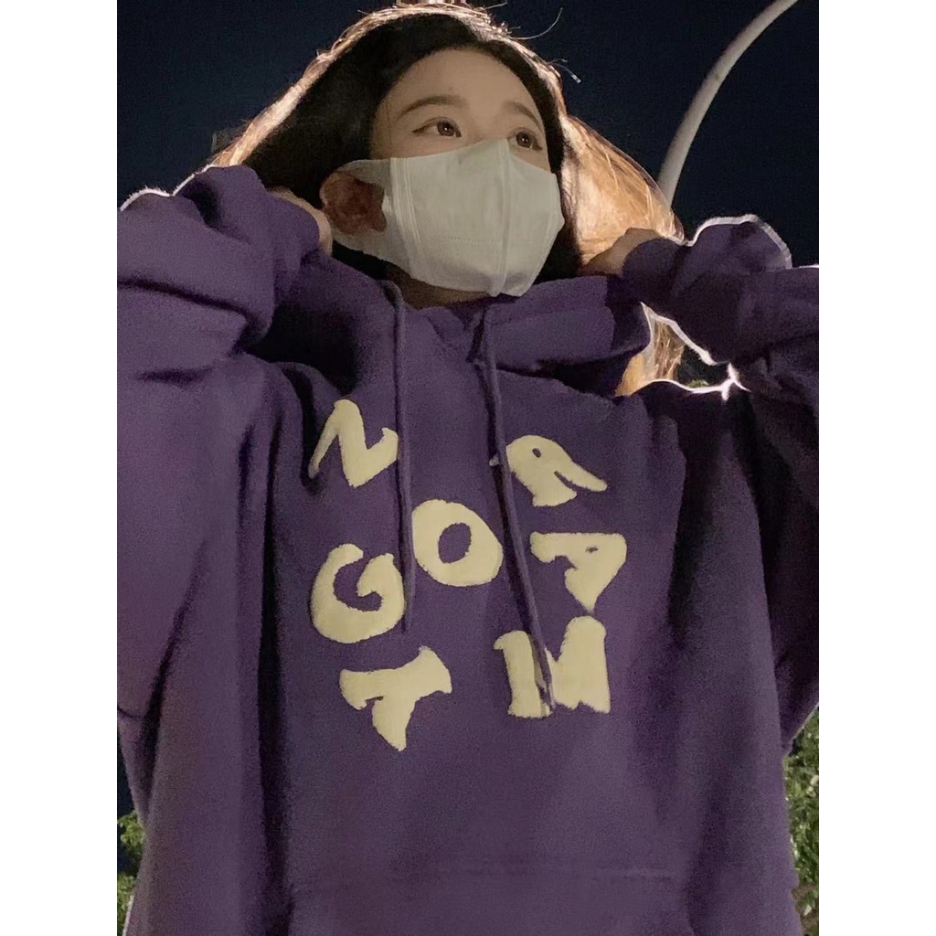 Áo hoodie lót nhung dày dặn thời trang xuân thu cho nữ 2021