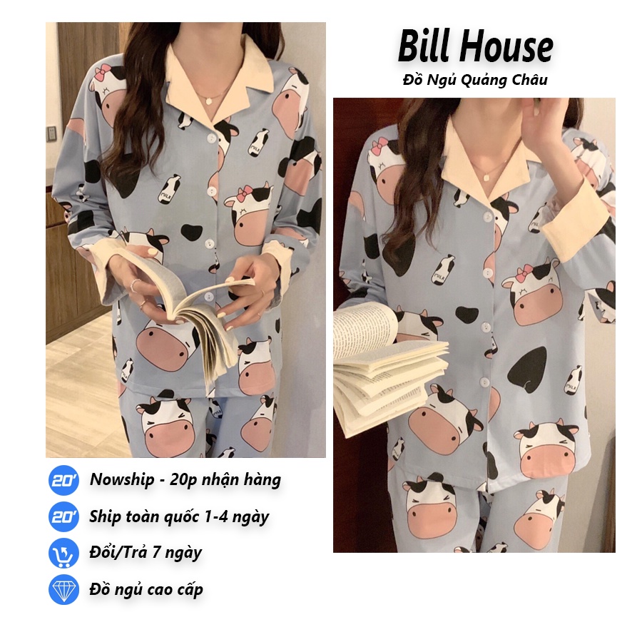 Đồ Bộ Nữ Pijama Tay Dài Quần Dài Cao Cấp Cực Xinh TD09 | BigBuy360 - bigbuy360.vn