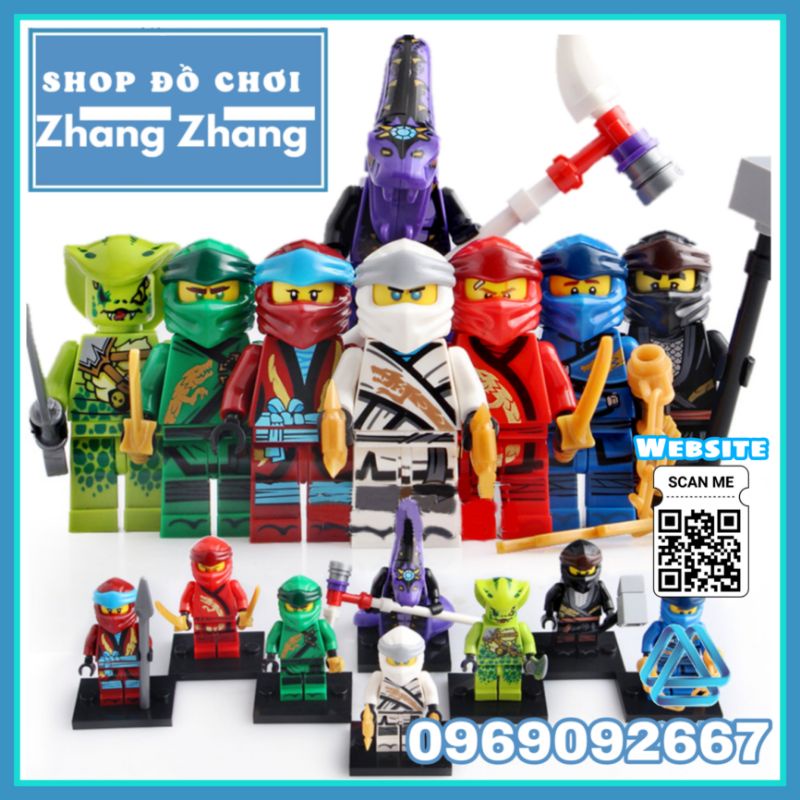 Đồ chơi Xếp hình Ninjago tộc Rắn gồm Cole- Jay&lt;br&gt;- Chokun&lt;br&gt;- Zane&lt;br&gt;- Kai&lt;br&gt;- Chap Rai&lt;br&gt;- Nya&lt;br&gt;- Lloyd Minifigures Lele A090 097