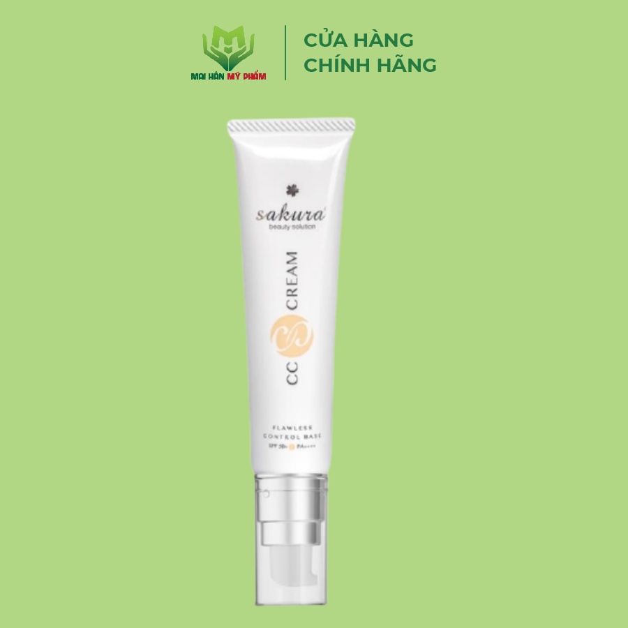 Kem trang điểm, chống nắng đa năng Sakura CC Cream Flawless Control Base SPF50+ PA++++ 40ml - Mỹ Phẩm Mai Hân