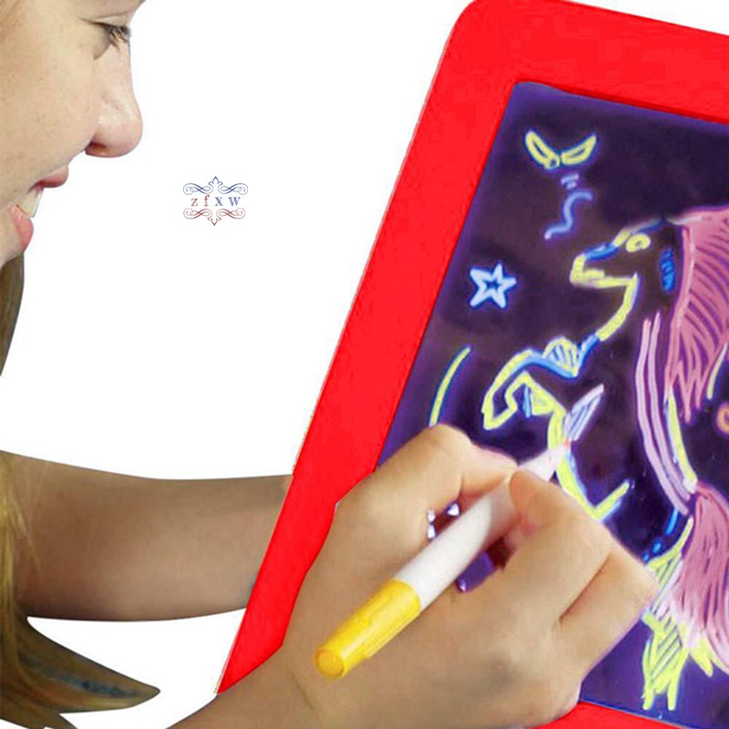 ZF Magics 3D Drawing Board with Pen Sketchpad Tablet Light Effects Puzzle Board Kids Gifts LED Lights Glow Art Drawing Toys