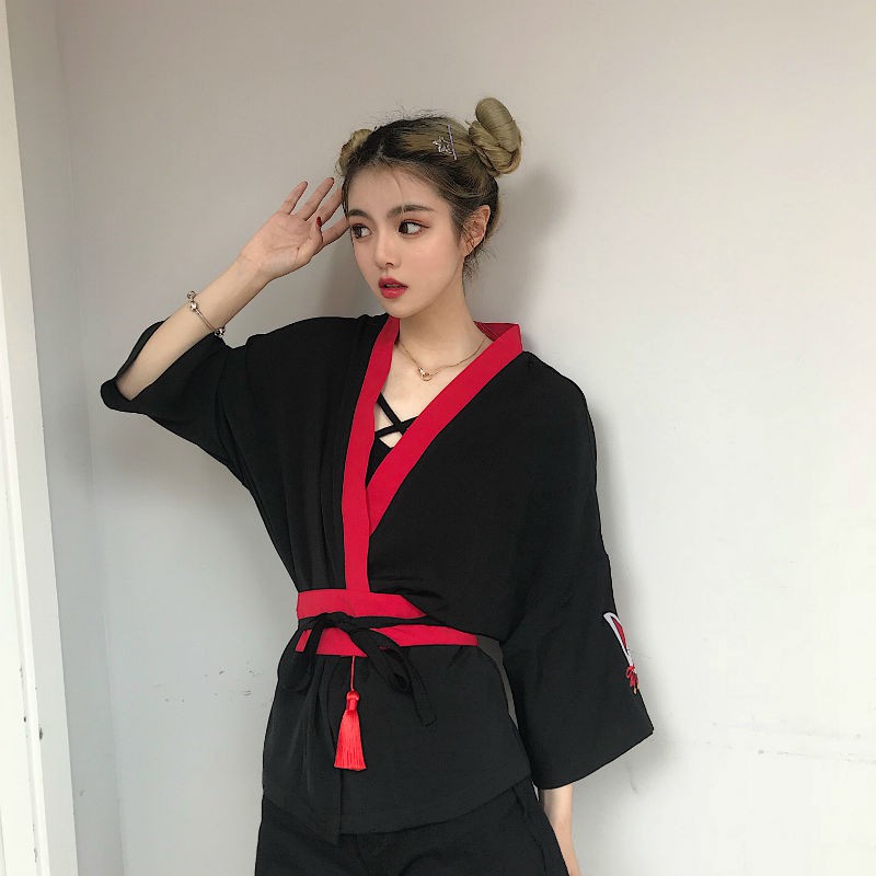 [Order] YAS0398-Áo kimono Nhật Bản thêu mặt cáo