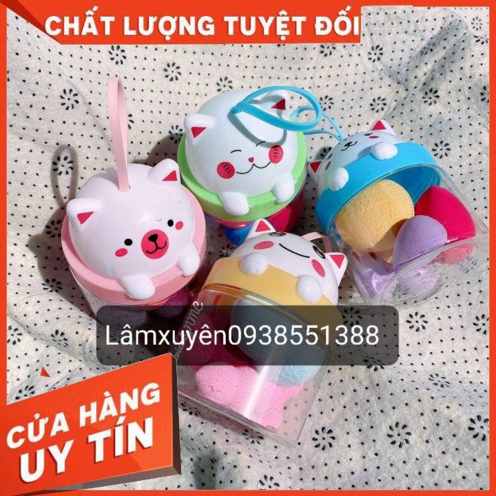 Bông mút hũ hồ lô   bông phấn mềm mịn, dễ tán không vón cục