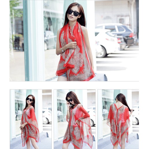 Khăn choàng đính hạt chống nắng kiểu mới KC5110A