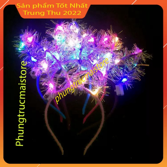 Bờm tóc - Băng đô bờm tai thỏ kim tuyến phát sáng trang điểm Hàn Quốc